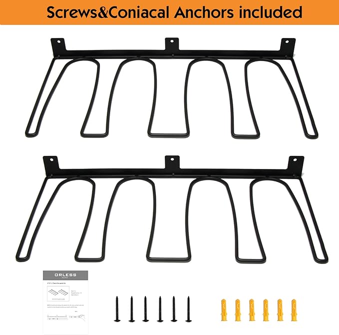 ORLESS Wader Hangers 4-Pair Boot Rack Garage Storage, Cowboy Boot Holder, Metal Wire Organizer for Entryway