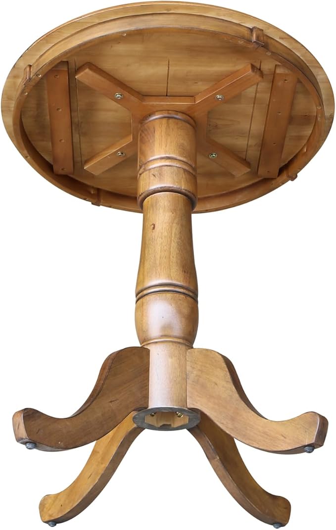 Whitewood Industries International Concepts Round Top Pedestal Table, Pecan