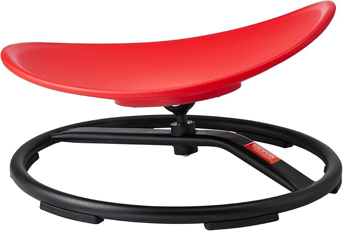 VEVOR Kids Swivel Chair, 220 LBS Capacity, Sensory Spinning Chair, Autistic Kids Sensory Toy Chair with Non-Slip Metal Base, Toddler Sit and Spin for Coordination Balance Focus Training Red