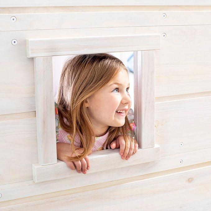 Max & Lily Loft Bed Twin Size, Solid Wood Low Loft Bed with Storage Drawer and Ladder, Modern Farmhouse Loft Bed for Kids, White Wash