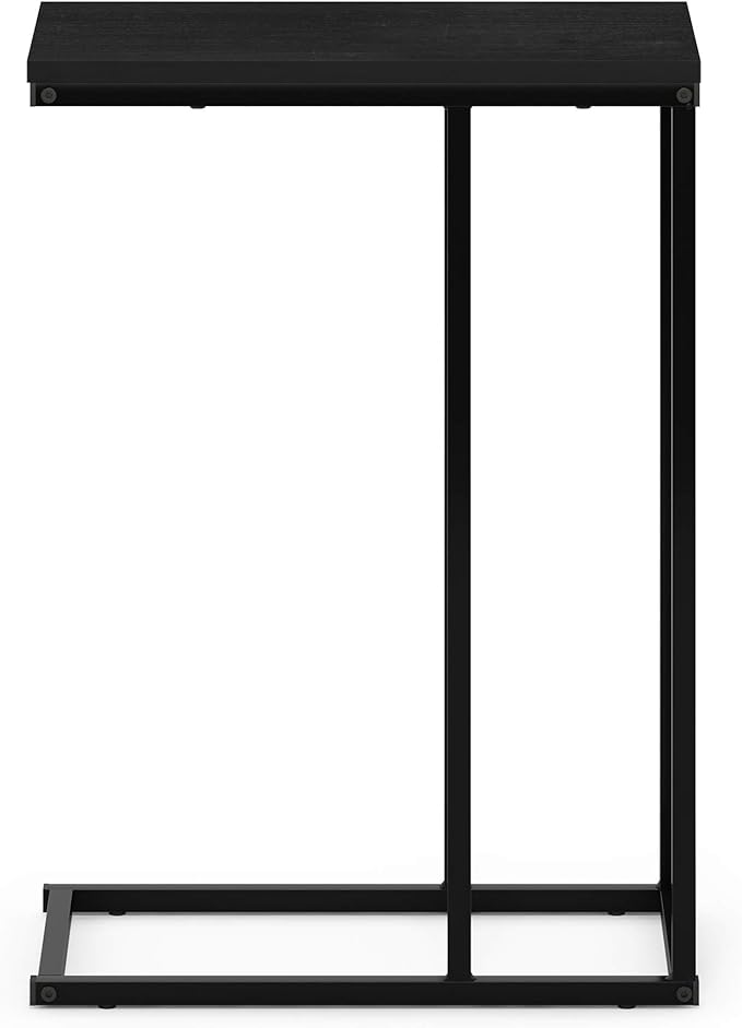 Furinno Camnus Modern Living C Shaped Sofa Side Table, 9.8 in x 17.9 in x 25 in, Americano