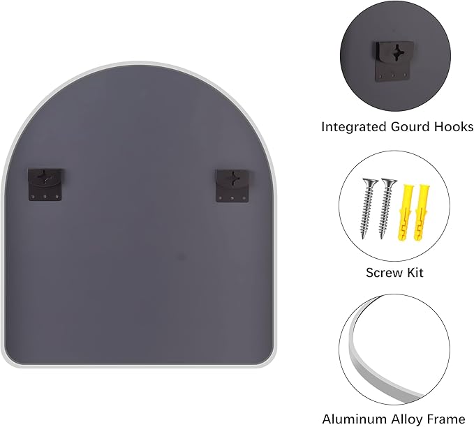 FORBATH Large Arched Wall Mirror 40x36 Inch, Silver Arch Bathroom Mirror with Aluminum Frame, Arched Mirror for Dresser, Fireplace,Entryway,Home Decor,Hanging or Leaning Against Wall