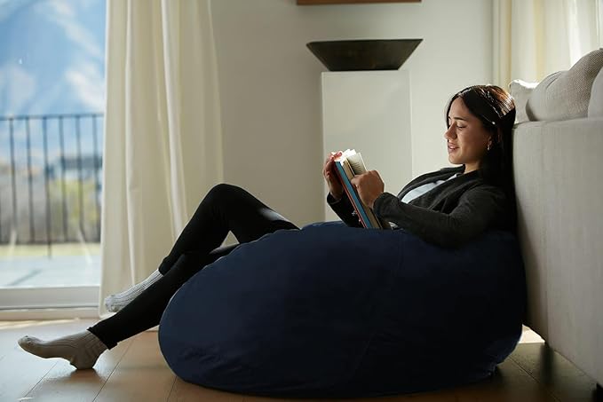 Sofa Sack Bean Bag Chair - Plush, Ultra Soft - Memory Foam Bean Bag Chair with Microsuede Cover - Stuffed Foam Filled Furniture and Accessories for Dorm Room 3 Feet - Navy