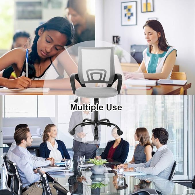 BestOffice Office Chair Ergonomic Cheap Desk Chair Mesh Computer Chair Lumbar Support Modern Executive Adjustable Stool Rolling Swivel Chair for Back Pain (Grey)