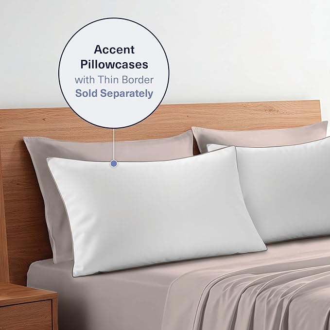 Kickoff Viscose Bamboo Sheets California King Size 4-pc 100% Organic Bamboo Viscose Bed Cooling Sheets Cal King Set Cool Bedding for hot Sleepers Sheet, Flat, Fitted, Pillowcases (Grey Mist, CK)