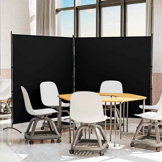 Room Divider 63''W x 71''H Large Single Panel, Privacy Screen for Room Partitions, Portable Room Divider Screen for Room Separtion, Freestanding Fabric Wall Divider for Office, School, Room Separator