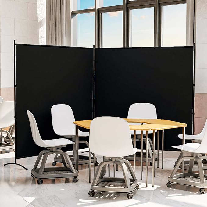 Room Divider 63''W x 71''H Large Single Panel, Privacy Screen for Room Partitions, Portable Room Divider Screen for Room Separtion, Freestanding Fabric Wall Divider for Office, School, Room Separator