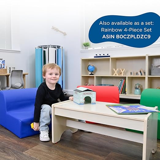 Children's Factory Library Lounger, Flexible Seating Classroom Furniture, Comfy Kids Chairs, Blue, Single Lounger