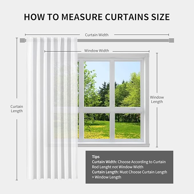 Joydeco Natural Linen Curtains 108 inch Length 2 Panels Set Burg 100% Blackout Patio Door Curtain Room Darkening Sliding Door Curtains Thermal Insulated Back tab Rod Pocket(105x108 inch, Light Beige)