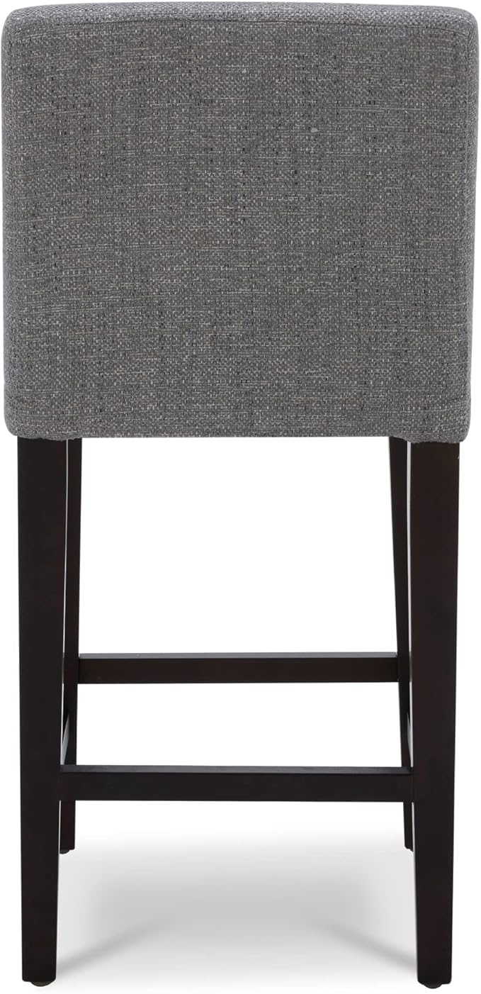 CHITA Counter Height Bar Stools Set of 2, 25" H Seat Height Upholstered Barstools, Fabric in Fog Grey