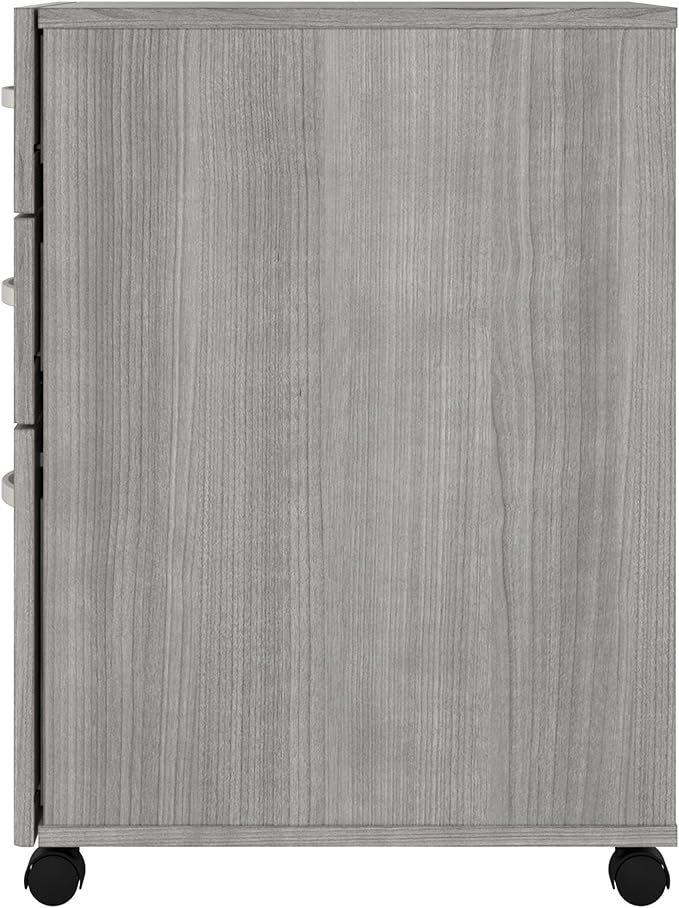 Bush Business Furniture Studio C 3 Drawer Mobile File Cabinet in Platinum Gray | Assembled Office Storage Unit for Home or Commercial Spaces