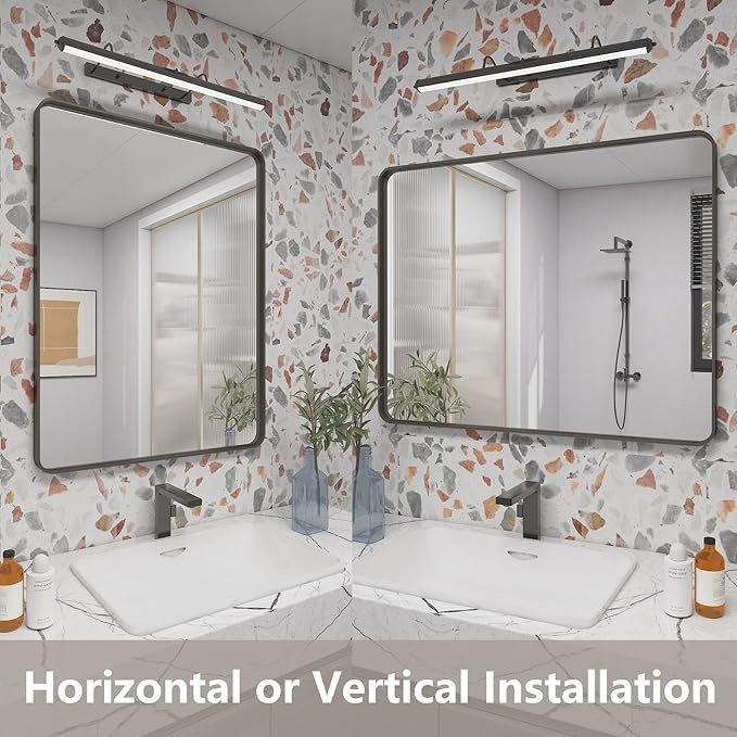 24x36 Bronze Bathroom Mirror, Brushed Metal Bathroom Vanity Mirrors for Wall, Modern Rounded Corner Rectangle Mirror for Farmhouse, Bedroom, Anti-Rust (Horizontal/Vertical)