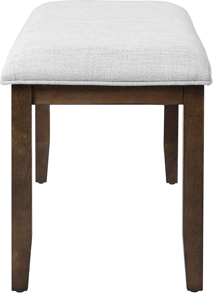 Merax Upholstered Dining Bench, with Padded Seat and Solid Wood Leg for Kitchen Bedroom, Living Room, Indoor, Entryway, Hallway, End of Bed, Brown+Beige