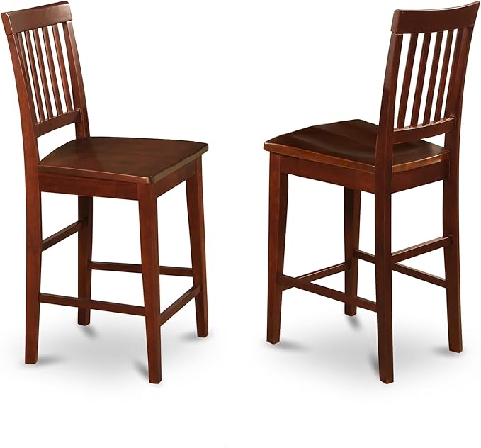 East West Furniture YAVN5-MAH-W 5 Piece Counter Height Dining Set Includes a Rectangle Dinette Table and 4 Kitchen Dining Chairs, 30x48 Inch, Mahogany