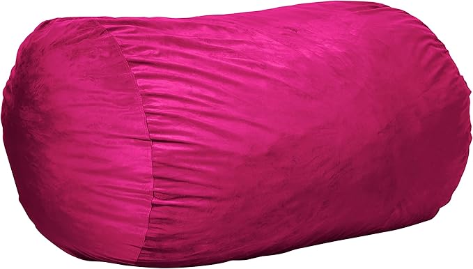 Sofa Sack Bean Bag Chair Cover Only,for Adults and Kids,Without Filling Comfy Fluffy Round or Oval Beanbag Chair Cover Replacement,Lazy Sofa Cover for Reading Chair or Floor Chair,6-Feet,Magenta