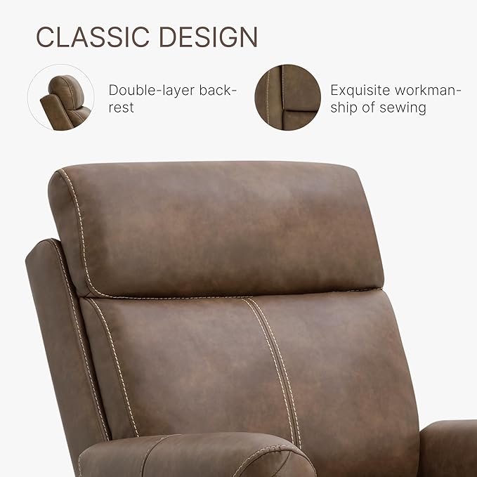 Leather Recliner Chair for Adults Wall Hugger RV Recliner with USB Charging Ports Electric Power Reclining Sofa for Living Room Home Theater Seating Bedroom