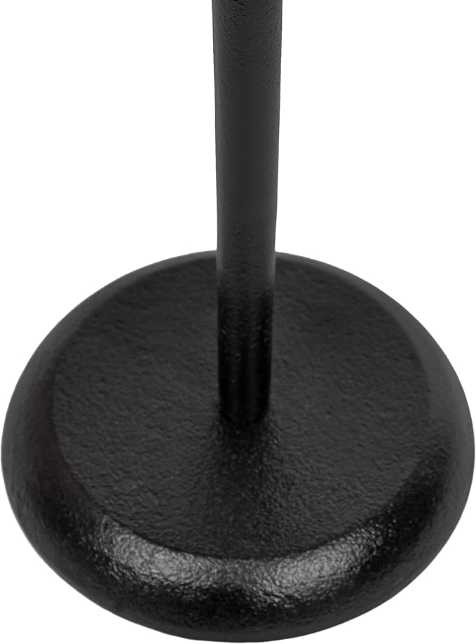 Kate and Laurel Alessia Modern Decorative Metal Drink Table; 8 x 8 x 22; Black; Round Cast Aluminum Pedestal Plant Stand with Rough Texture and Deckled Edge