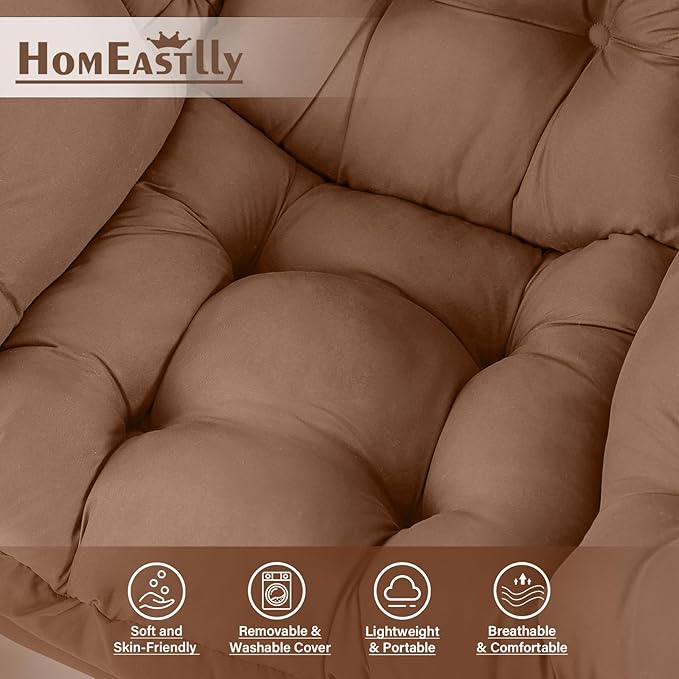 Large Lazy Chair with Ottoman, Accent Reading Chair with a Footrest, Cozy Lounge Armchair, Leisure Sofa Armchair for Living Room, Bedroom, Dorm Room, Office