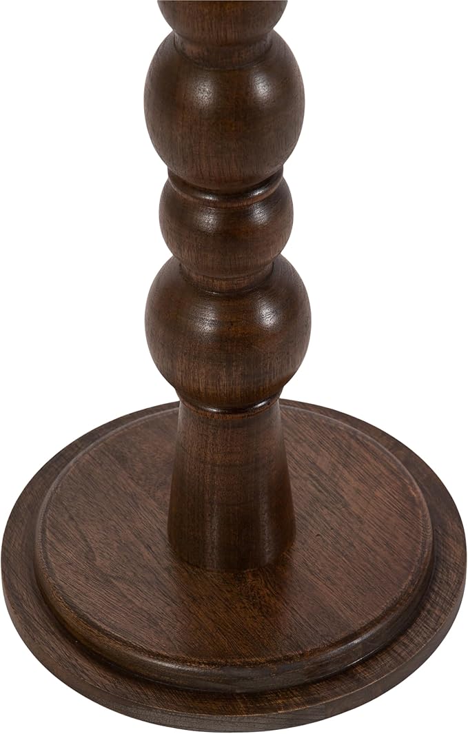 Kate and Laurel Wegner Traditional Wooden Round Side Table, 16 x 26, Brown, Elegant and Durable Pedestal Table for Use as Living Room End Table, Plant Stand, or Bedroom Nightstand