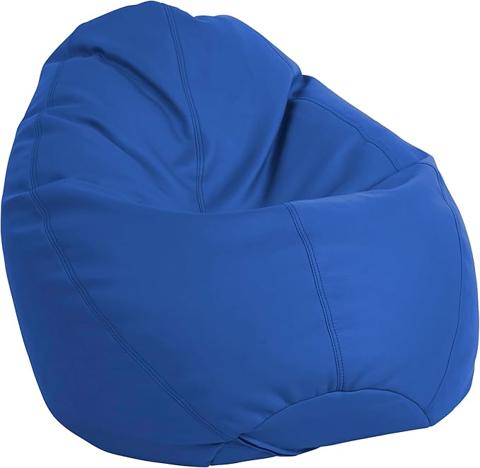 FDP SoftScape Dew Drop Bean Bag Chair with Supportive High-Back Design, For Kids, Teens and Adults, Alternative Seating for Dorms, Schools, Libraries, Daycares or Home - Blue