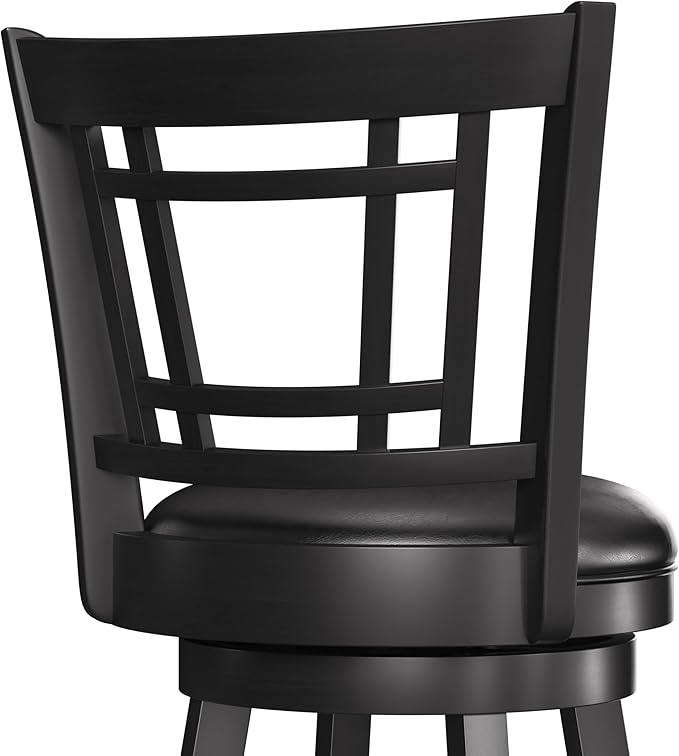 Hillsdale Fairfox Swivel Stool with Rectangular Lattice Back, Counter Height, Black