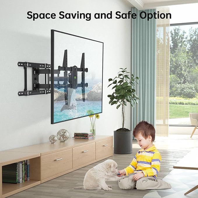 USX MOUNT UL Listed TV Wall Mount for 42"-84" TVs up to 110lbs and 8"-24" Wood Studs, TV Mount with Tilt, Swivel & Extension, Wall Mounts Bracket with Dual Articulating Arms, Max VESA 600x400mm