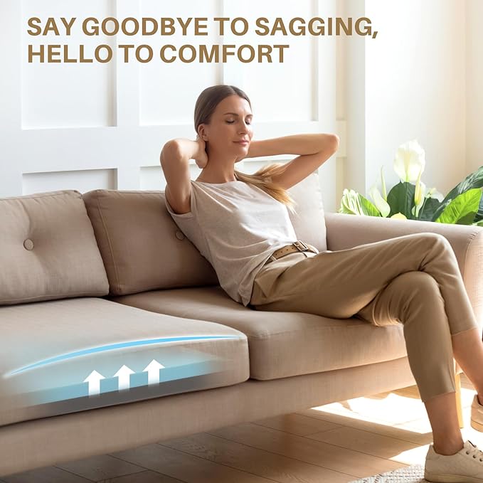 Couch Cushion Support for Sagging Cushions 20''x20'', Two in One Sofa Cushion Support to Repair Sagging Seats, Lift Saggy Seats, Extend Couch's Life, Blue & Grey 3PCS