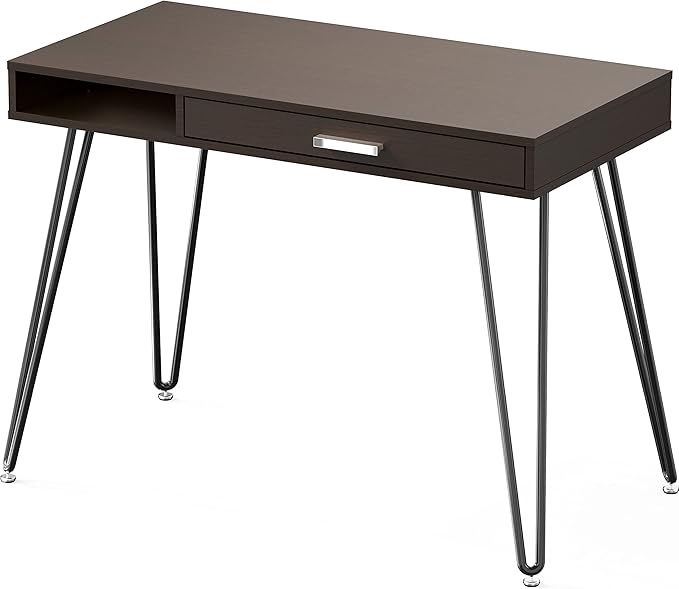 SHW Home Office Computer Hairpin Leg Desk with Drawer