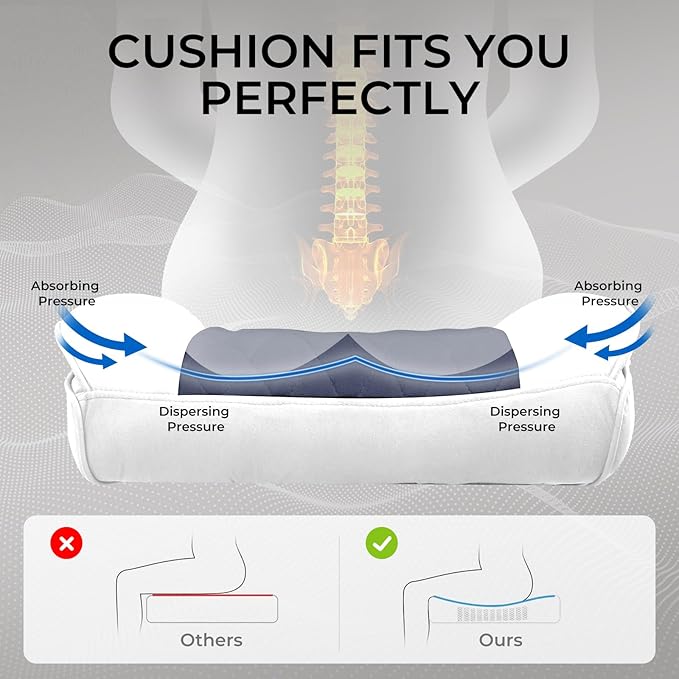 GTRACING Gaming Chair,Office Chair with Pocket Spring Lumbar Support, Ergonomic Comfortable Wide Office Desk Computer Chair with Outward Fixed Soft Armrests and Footrest (Fabric, Light Blue & White)