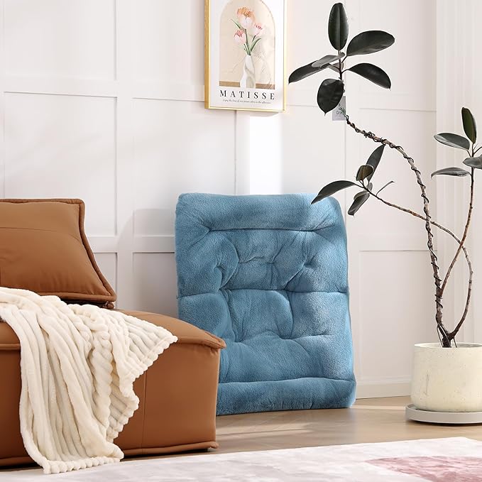 Comfy Folded Chair, Soft Faux Fur Oversized Folding Chair, Flexible Lounge Lazy Chair for Kids Girls Teens Adults, Moon Chair for Dorm Rooms, Bedroom, Living Room