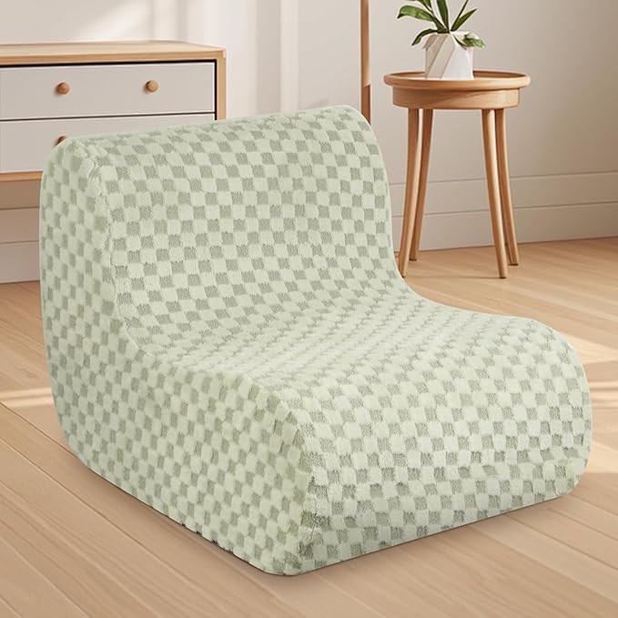 Bean Bag Chairs for Adults, Comfy Floor Sofa with Memory Foam, Giant Bean Bag Couch for Living Room Bedroom Dorm Office, Green