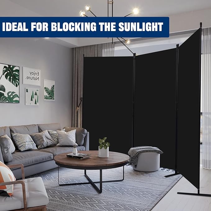 Room Divider 6FT Portable Room Dividers and Folding Privacy Screens, 102'' W Fabric Divider for Room Separation, 3 Panel Partition Room Dividers Freestanding Wall Divider Screen for Dorm Studio Office
