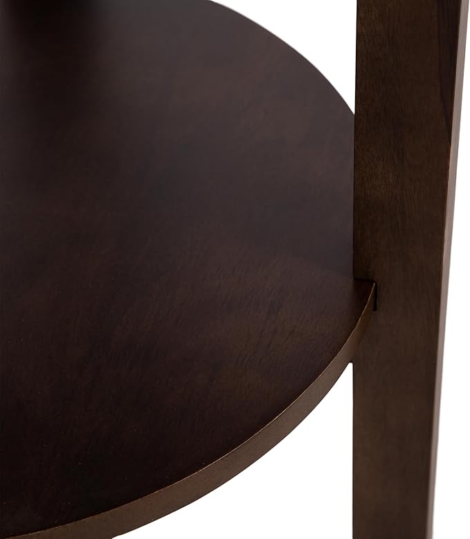 Kate and Laurel Talcott Modern Round Wood Side Table, 16 x 16 x 24, Dark Brown, Transitional Decorative Two-Tier End Table for Use as a Bedroom Nightstand or Living Room Plant Stand