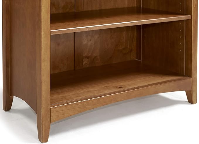 Shaker Style 4 Shelf Bookcase / Solid Wood / 48" High / Adjustable Shelving / Closed Back / Display Bookshelf for Living Room, Bedroom, Home and Office, Cherry
