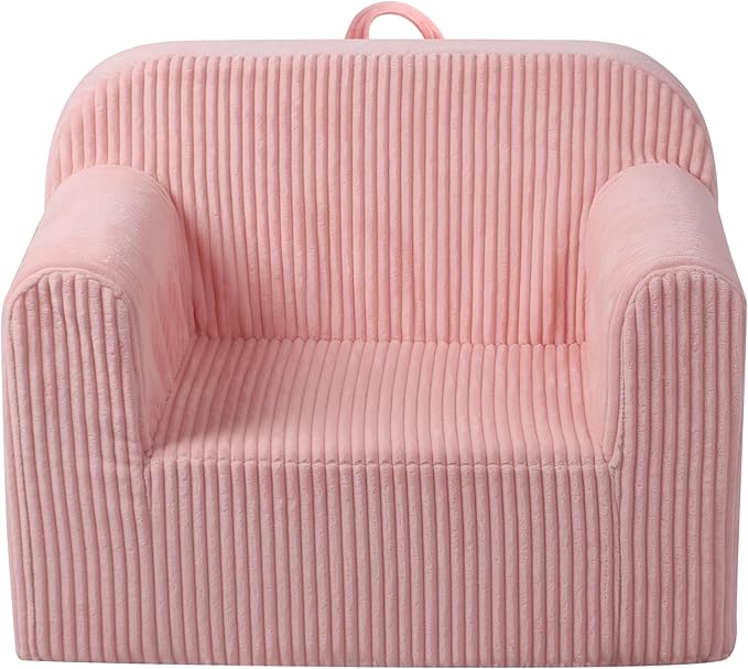 Getifun Foam Kids Sofa, Kids Armchair with Carrying Handle, Comfy Toddler Sofa Couch,Soft Toddler Armchair for Boys and Girls (Pink)