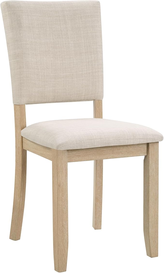 Ball & Cast 5 Piece Dining Table Set with 4 Upholstered Chairs,Wooden Living Room Furniture W/ 34.5" Square Kitchen Desk & Backrest Chair,for Small Space,Dining Room,Liaght Oak & Beige