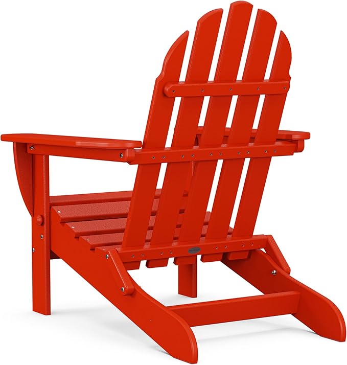 POLYWOOD AD5030SR Classic Folding Adirondack Chair, 38.5" H x31.25 W x 33.5" D, Sunset Red