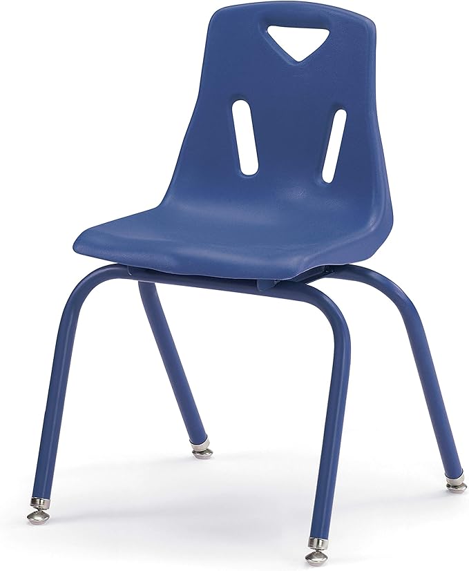 Berries Jonti-Craft 8126JC6003 Stacking Chairs with Powder-Coated Legs, 16" Height, Blue, Pack of 6