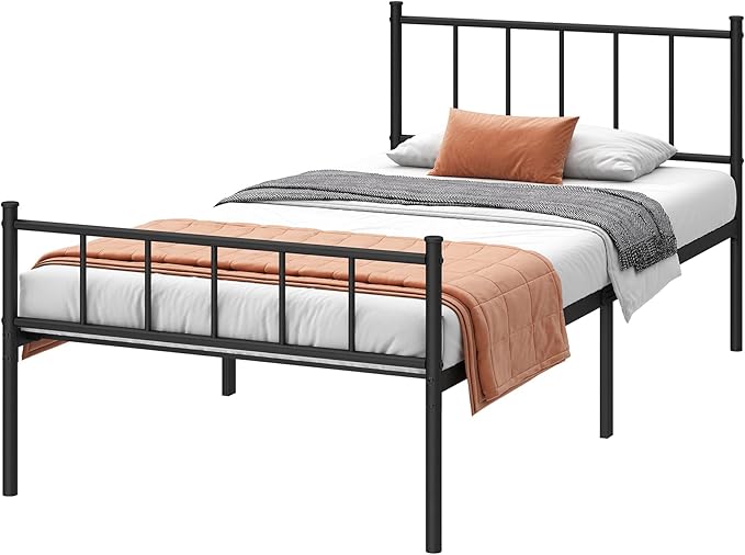 Twin XL Bed Frame-Classic Metal Platform Bed Frame,Mattress Foundation with Steel Slat Support,Under Foundation Storage,No Box Spring Needed, Easy Assembly,Twin XL Size