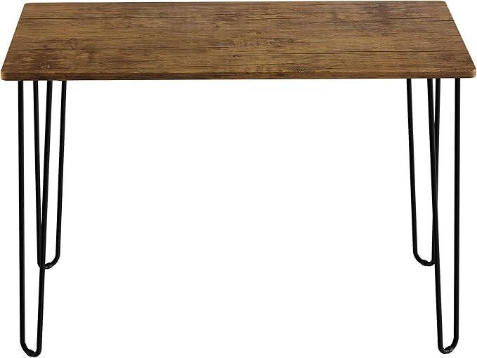 Desk with Hairpin Legs - Modern Industrial Style Home Decor - Woodgrain-Look and Steel Accent Home Office Furniture by Lavish Home (Brown)