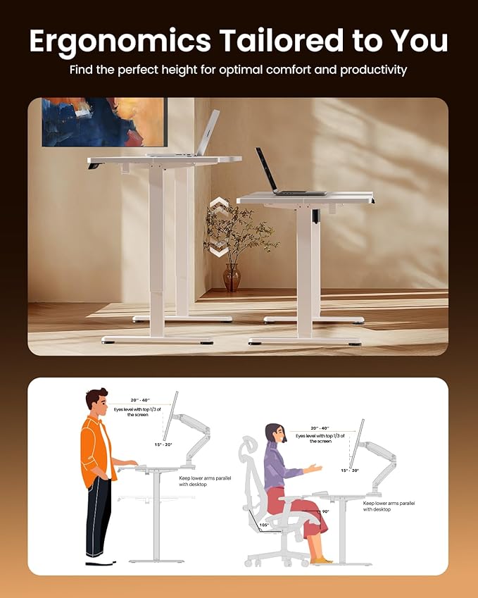 ErGear Electric 71 x 30 inch Standing Desk Workstation, Large Sit Stand up Desk, Memory Computer Home Office Desk, (Black) Ships in One Box