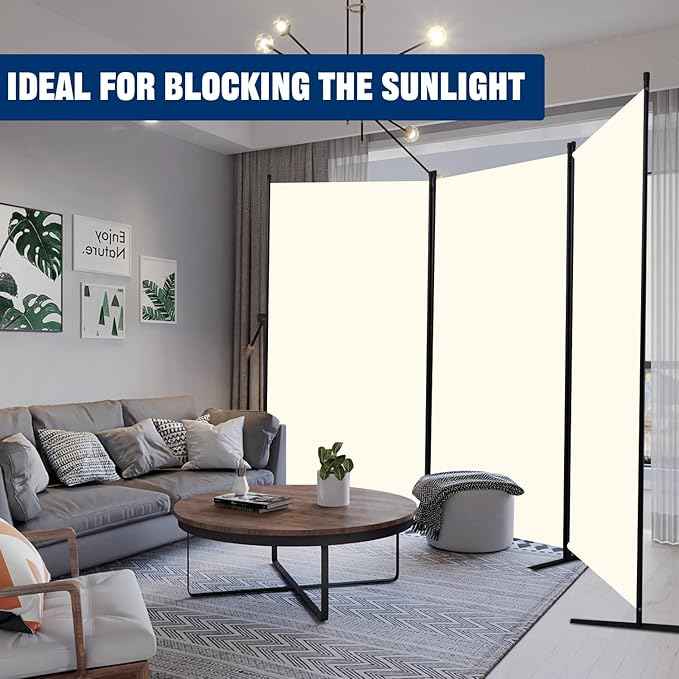 Room Divider 6FT Portable Room Dividers and Folding Privacy Screens, 102'' W Fabric Divider for Room Separation, 3 Panel Partition Room Dividers Freestanding Wall Divider Screen for Dorm Studio Office