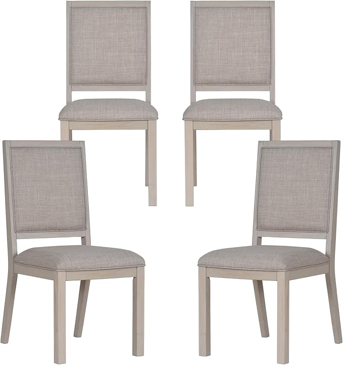 COLAMY Rectangular Dining Table Set for 4, Wood Dining Table for 4 with Chairs, 60 Inch Dining Table and Chairs for Kitchen, Dining Room, Brown/Ivory
