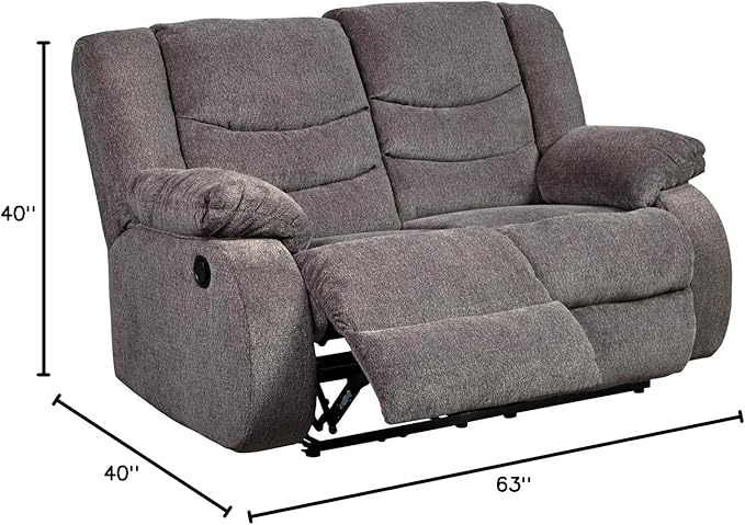 Signature Design by Ashley Loveseat Reclining, Dark Gray