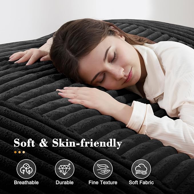 3-in-1 Giant Bean Bag Chair for Adults & Kid, Convertible Floor Sofa to Mattress, High-Density Foam Chair Bed with Washable Cover, Multi Functional Lounge Couch for Bedroom, Living Room (Black)