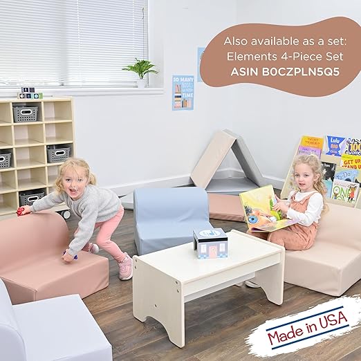 Children's Factory Library Lounger, Flexible Seating Classroom Furniture, Comfy Kids Chairs, Clay, Single Lounger