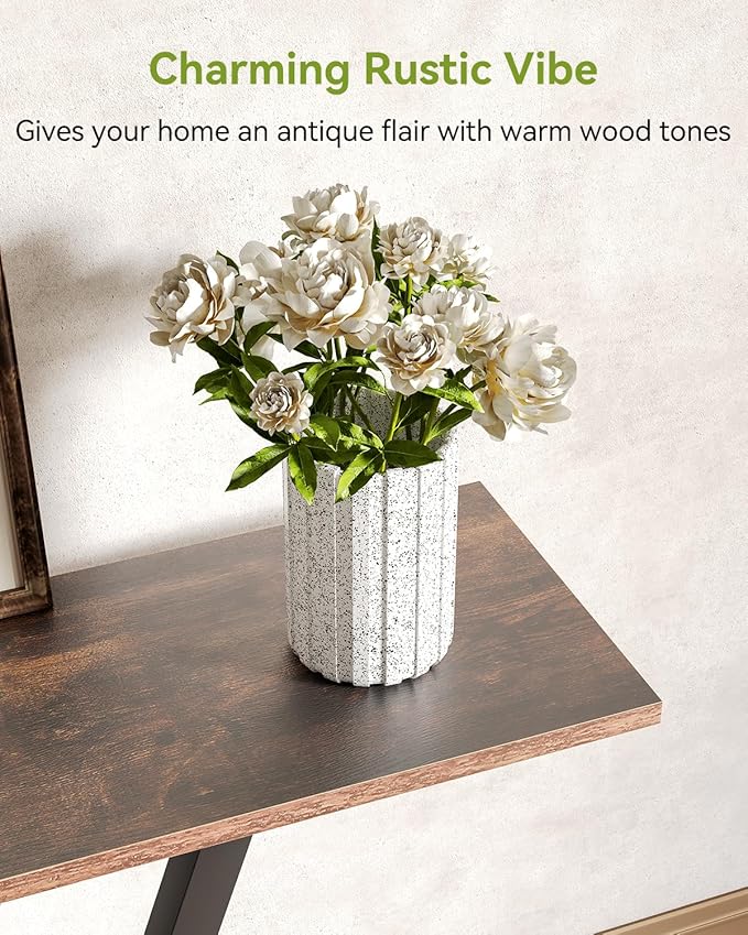 LITTLE TREE Console Table Hallway Table for Entryway 43 Inch Sofa Table Entryway Tables for Living Room, Rustic Brown