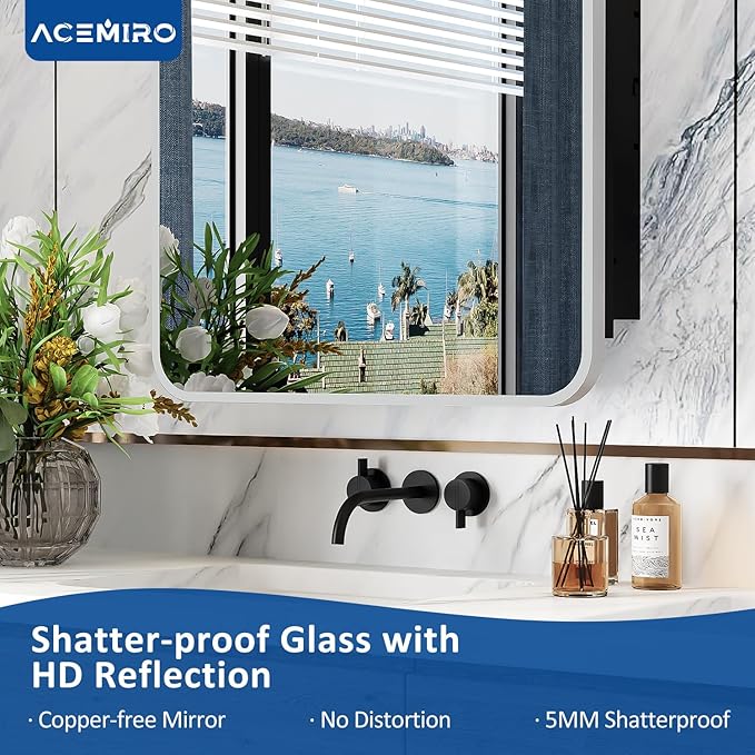 20x28 Inch Brushed Silver Recessed Medicine Cabinet with Mirror Metal Framed Surface Wall Mounted Bathroom Medicine Cabinet Mirror with Storage