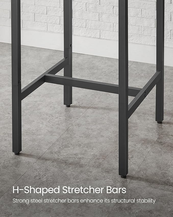 VASAGLE Bar Table, Small Kitchen Dining Table, High Top Pub Table, Height Cocktail Table for Living Room Party, Sturdy Metal Frame, 23.6 x 23.6 x 36.2 Inches for Narrow Spaces, Greige and Black