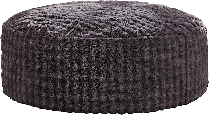 Hobestluk Bean Bag Chairs 6ft Beanbag Chair with Filler Adult Bean Bags with Fluffy & Machine Washable Cover, Giant Bean Bag Chairs for Adults (Dark Grey, 6FT-70" x 70" x 15")